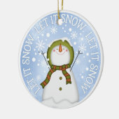 Let It Snow雪だるまDouble Sided セラミックオーナメント (左)
