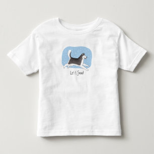 "Let it Snow!" かわいい犬デザイン トドラーTシャツ