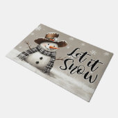 Let It Snow クリスマス用ドアマット – 祝祭の歓迎マット ドアマット (アングル)