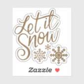 Let It Snow ゴールド グリッター コンテア シール (シート)