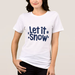 "Let It Snow"フェスティバルクリスマスデザイン トライブレンドTシャツ