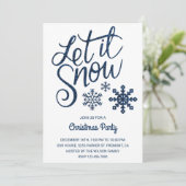 Let it Snow | ブルースパークル クリスマスパーティー招待状 招待状 (スタンド正面)