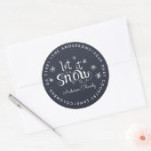 Let It Snow | ホリデーリターンアドレスステッカー ラウンドシール (封筒)