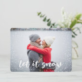 Let it Snow モダン Holiday Photo Card シーズンカード (スタンド正面)