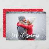Let it Snow モダン Holiday Photo Card シーズンカード (正面/裏面)
