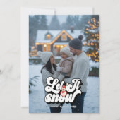 "Let It Snow" レトロクリスマスコラージュ写真 シーズンカード (正面)