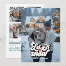 "Let It Snow" レトロクリスマスコラージュ写真