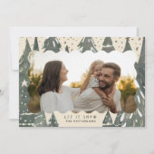Let It Snow 2 Photo Family Christmas Trees シーズンカード (正面)