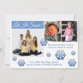 Let It Snow! 3 フォト クリスマス カード (正面)