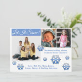 Let It Snow! 3 フォト クリスマス カード (スタンド正面)