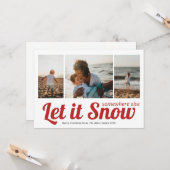 Let it Snow 3 写真コラージュ クリスマス カード (正面/裏面インサイチュ)