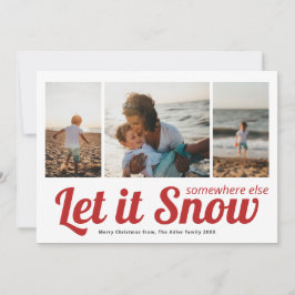 Let it Snow 3 写真コラージュ クリスマス カード
