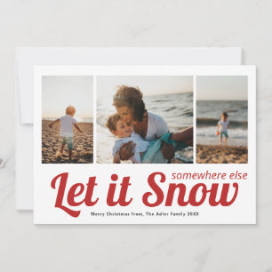 Let it Snow 3 写真コラージュ クリスマス カード