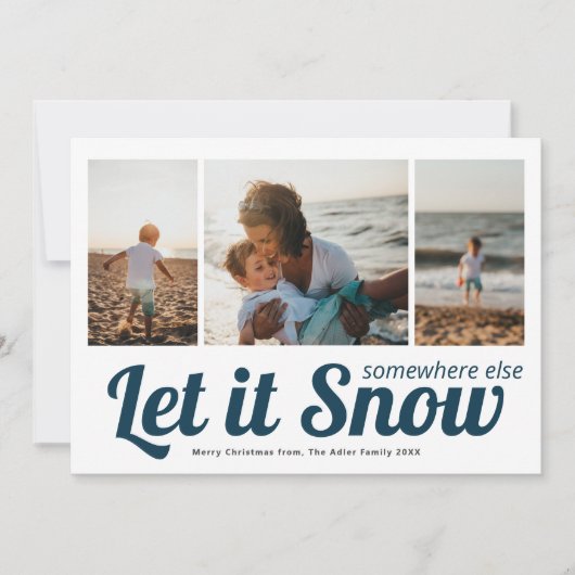 Let it Snow 3 写真コラージュ クリスマス カード (正面)
