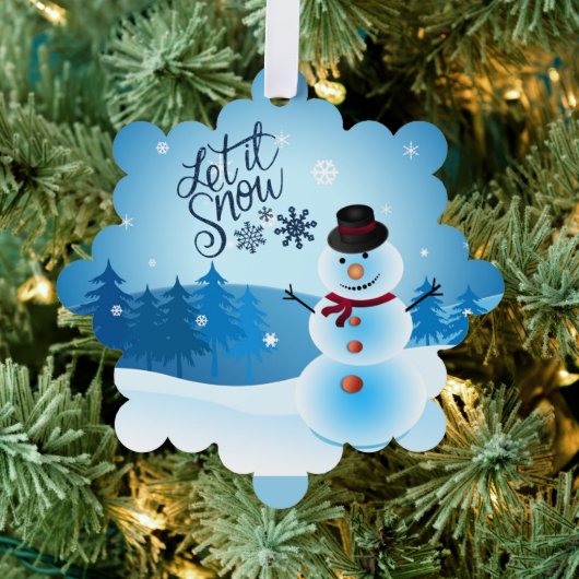 Let It Snow Add Signature & Greeting Giftラベル オーナメントカード (インサイチュ (木))