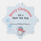 Let It Snow Add Signature & Greeting Giftラベル オーナメントカード (裏面)