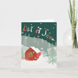 Let It Snow BLANK Greeting Card サンキューカード