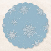 Let it Snow Blue ペーパーコースター (正面)
