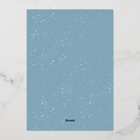 Let it Snow Blue Foil Christmas Card 箔招待状 (裏面)