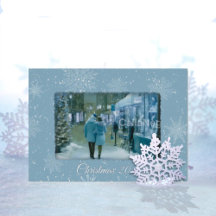 Let it Snow Blue Foil Christmas Card