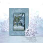 Let it Snow Blue Foil Christmas Card 箔招待状