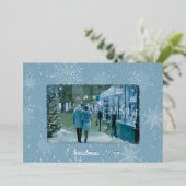 Let it Snow Blue Foil Christmas Card 箔招待状 (立ち正面)