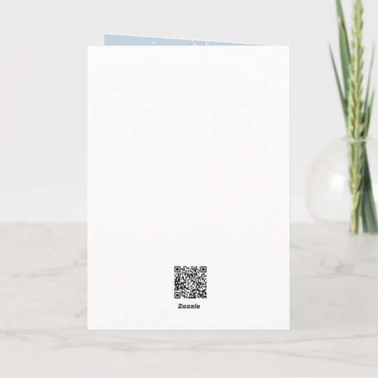 Let it Snow Blue Greeting Card カード (裏面)