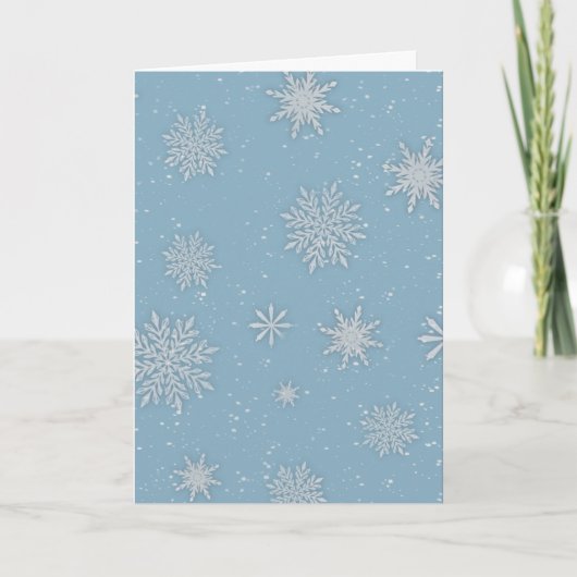 Let it Snow Blue Greeting Card カード (正面)