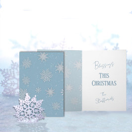 Let it Snow Blue Greeting Card カード