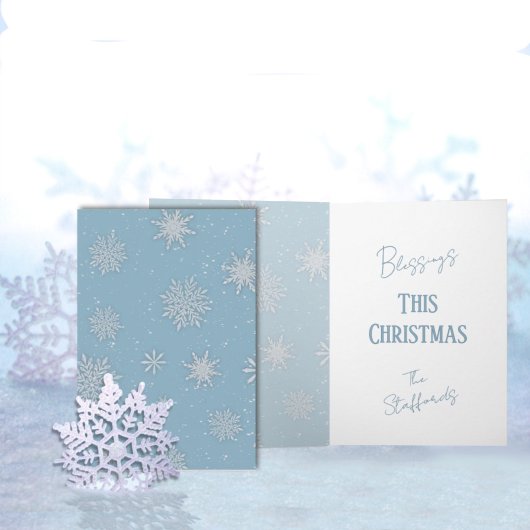 Let it Snow Blue Greeting Card カード