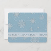 Let it Snow Blue Thank You Card カード (正面)