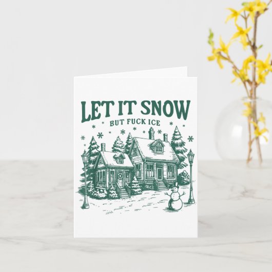 Let It Snow But For Ice Funny Christmas  カード (黄色い花)