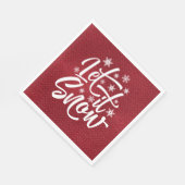 Let It Snow Christmasタイポグラフィ赤/白ID951 スタンダードランチョンナプキン (角)