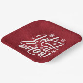 Let It Snow Christmasタイポグラフィ赤/白ID951 ペーパープレート (傾斜あり)