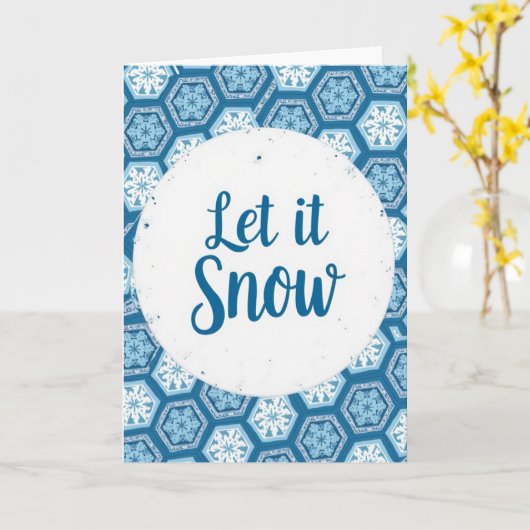 Let It Snow Christmas Card カード (黄色い花)