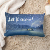 Let It Snow Christmas Comfy装飾用クッション ランバークッション (ブランケット)