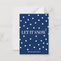Let It Snow Christmas Holidayミニノートカード