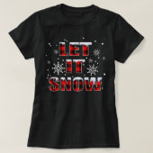 Let It Snow Christmas Snowflake Buffalo Plaid Tシャツ (デザイン正面)