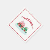 Let it Snow Christmas Village Cocktail Napkins スタンダードカクテルナプキン (角)