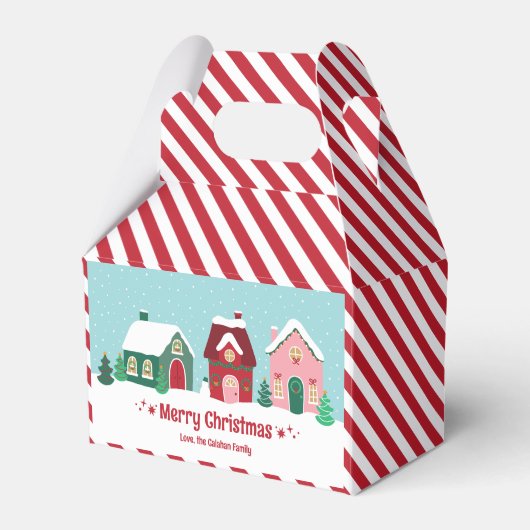 Let it Snow Christmas Village Favor Boxes フェイバーボックス (正面サイド)