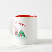 Let it Snow Christmas Village Mug ツートーンマグカップ (正面左)