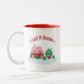 Let it Snow Christmas Village Mug ツートーンマグカップ (左)