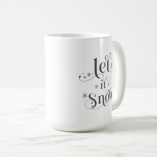 Let it Snow Coffee Retro Typography Mug コーヒーマグカップ (正面右)