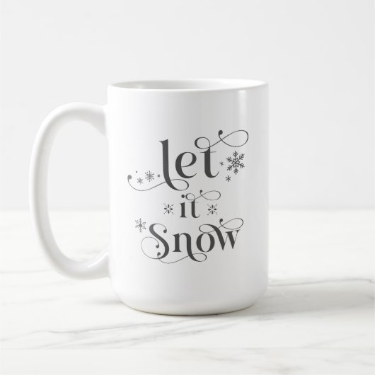 Let it Snow Coffee Retro Typography Mug コーヒーマグカップ (左)