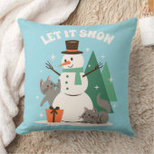 Let It Snow | Cozy Winter Throw Pillow クッション (ブランケット)