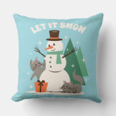 Let It Snow | Cozy Winter Throw Pillow クッション (正面)