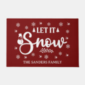 Let it Snow Cute Christmas ドアマット (正面)