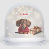 Let It Snow Dachshund Snow Globe (正面)