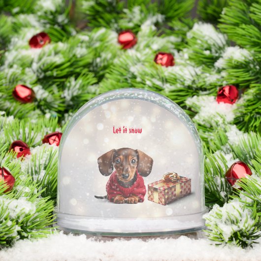 Let It Snow Dachshund Snow Globe (クリスマス)