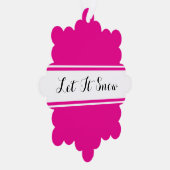 LET IT SNOW Fancy Text Bright Pink White Stripes オーナメントカード (右)